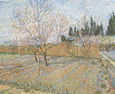 Vincent Van Gogh Orchard with Peach Trees in Blossom (nn04) oil painting image